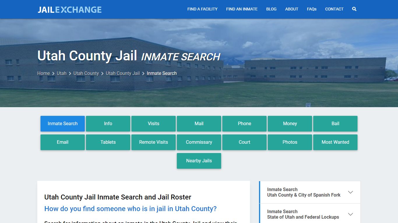 Inmate Search: Roster & Mugshots - Utah County Jail, UT